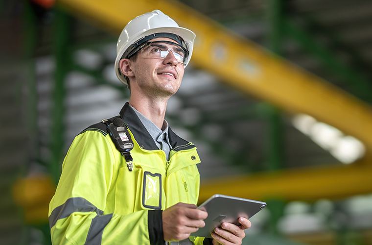 Larson Davis Noise Dosimeter on a worker