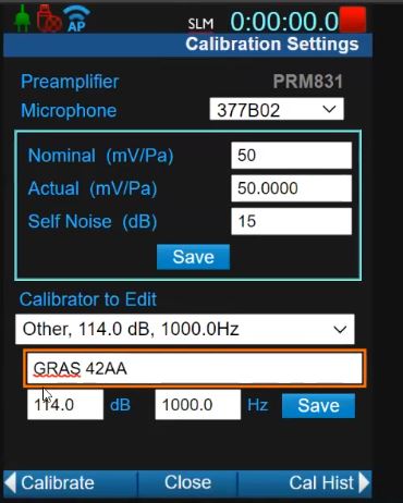 Naming calibrator box highlighted